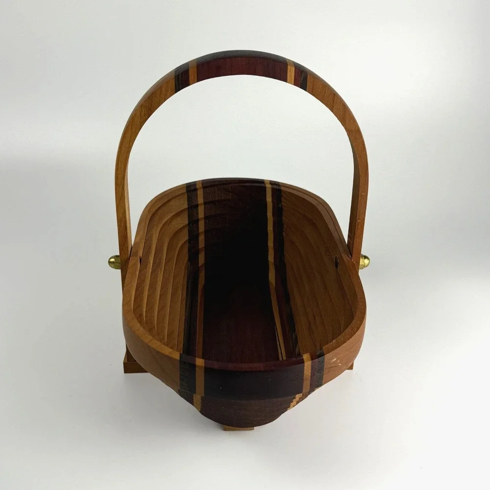Vintage Signed Deep Spring Collapsible Basket 10